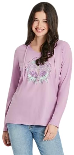 Sweat à capuche manches longues léger et respirant motif libellule couleur violette