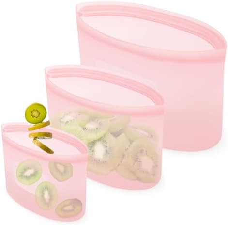 Reusable Silicone Storage Containers Bags Dishwasher Microwave Sa...