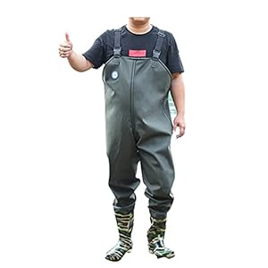 HGYJ Waterdichte waadbroek met laarzen, halflang eendelig vispak, licht draagbaar, uniseks.