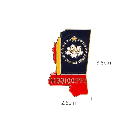 Image of State Shaped Map Lapel Metal Pin Enamel Brooch Keepsake Beautifully Designed for Backpack Hat