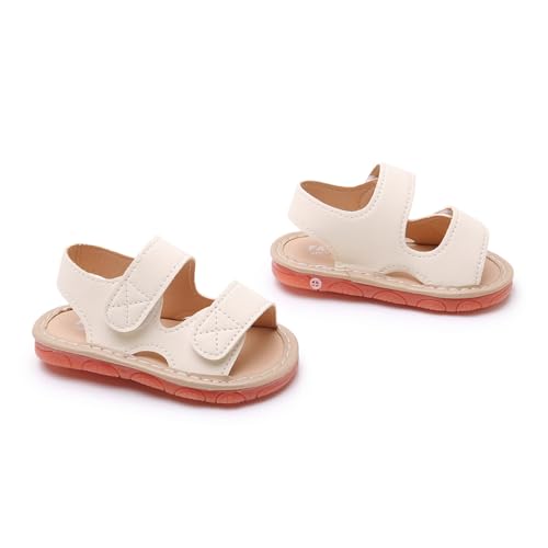 Image of WILLFUN Baby Boy Girl Summer Infant Squeaky Sandals Premium Rubber Sole Closed-Toe Non-Slip Shoes Toddler First Walkers