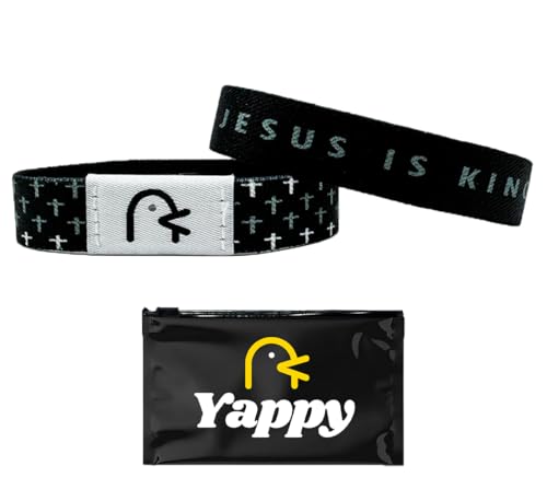 Yappy The Original Bible Verse Bracelets Daily Bible Verse Bracelet for Personalized Daily Inspiration (Jesus Is King Small (6.3 inches))