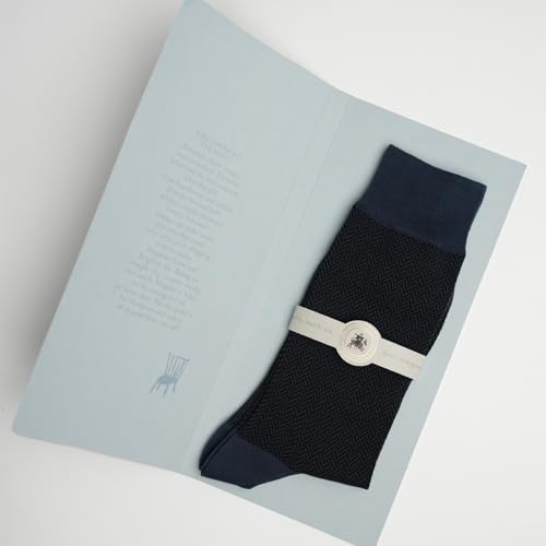 Image of Theater Blue & Black Men's Socks | Mercerised Cotton | Mid Calf Length | Anti-Bacterial | Luxury Office Wear | Breathable & Durable