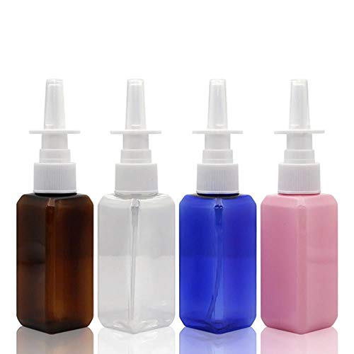 QPM 10pcs/lot 50ml colorful Square Plastic Bottle Spray Bottle Cosmetic Bottles Direct Refillable Bottles,Blue