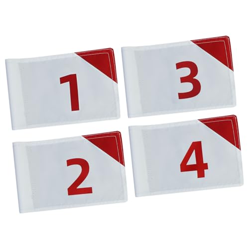 Crestgolf 4 Pcs Mini Golf Flags For Yard, All 8X6 Inch, Upgraded Dual-Layer 420D Nylon, Double Sided Printing, Numbered 1-4 Golf Pin Flags For Practice Putting Green With Tube Inserted