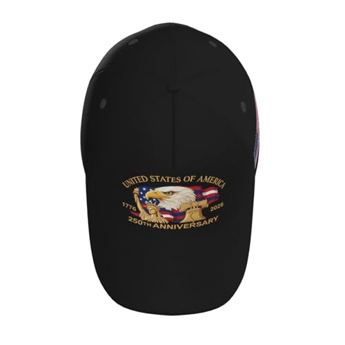 Image of USA-250th-Black Baseball Cap Trucker Cap Adjustable Sportswear Hat for Men Women Adults