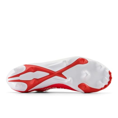 New Balance Unisex-Adult BurnX4 Lacrosse Shoe, White/Red, Men 4.5 N/Women 6 M