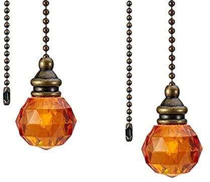 2Pcs Ceiling Fan Pull Chains Pendant Pull Chain Extension Ceiling Fan Chain Extender for Ceiling Light Lamp Fan Chain (Brown)