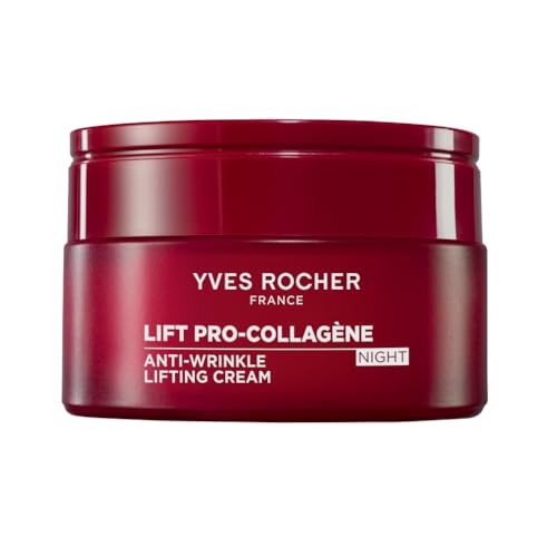 Yves Rocher LIFT PRO-COLLAGÈNE Crema de Noche AntiArrugas Lifting Reafirmante - Fórmula Innovadora con Ficoide Glacial y Acido Hialuronico - Alisa, Reafirma y Nutre - Fabricado en Francia - 50ml