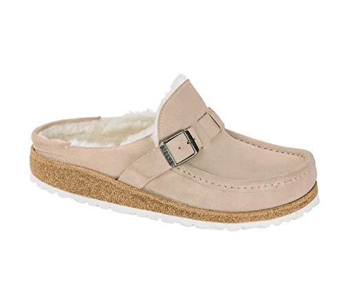Birkenstock Women's Buckley Shearling Suede Sandals, Nude, 36 N EU, 5-5.5 Narrow