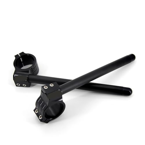 Paire de rehausseurs guidon noirs en aluminium usiné 31mm à 51mm