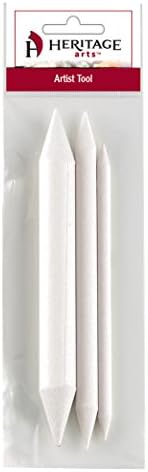 Heritage Arts, Blending Stumps and Tortillions, Double Pointed End, Soft Paper Felt, Variety - 3 Pieces