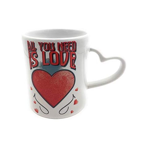 Taza de cerámica con asa en forma de corazón Cover