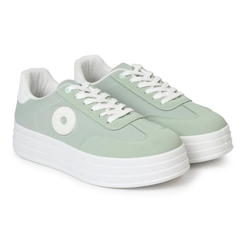 Image of YOHO Chunky Sneakers for Women | Canvas Upper, Cushioned Insoles & Lightweight Casual Shoes for Everyday wear | CAS 105