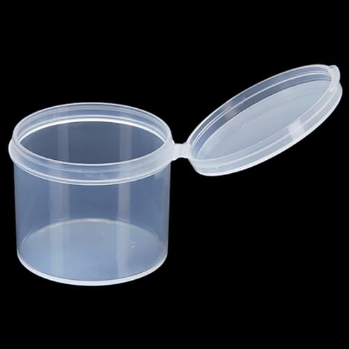 Image of 12 pcs Small Round Plastic Containers D1.89 x H1.65 Inch, 1.7 oz Clear Beads Storage Containers Box for Beads, Buttons, Small Jewelry Findings