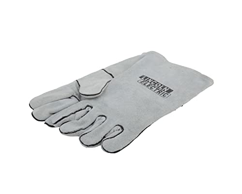 Lincoln Electric Leather Welding Gloves Kh641, Premium Hand Protection From Welder And Cutting Torch Heat, Commercial Quality, Cotton Lined, Gauntlet Cuff, Unisex, 1 Pair, One Size, Gray #TOP6
