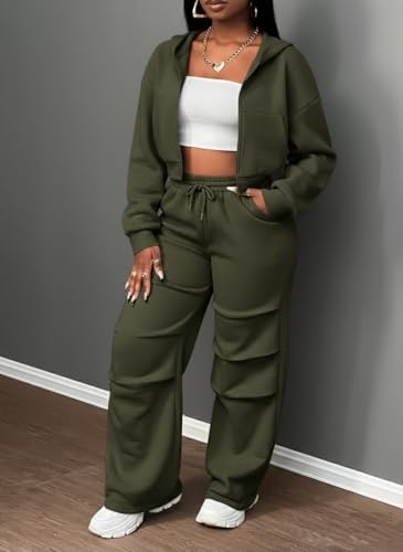 Image of Q - RIOUS Women's Baggy Mid Waisted Lounge Sweat Pants with Drawstring Athletic Flared Joggers with Pockets