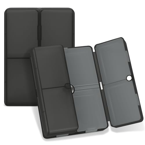 Image of FYY Travel Pill Organizer,7 Compartments Pill Box Medicine Case-Clear Black