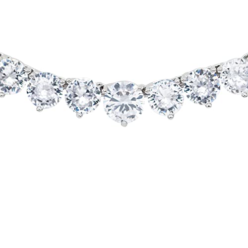 Lavencious Tennis Aaa Cz Necklace Bling Rhodium Plated Statement Jewelry 16" #TOP5