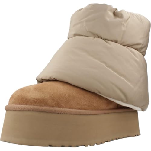 UGG Klassische Mini Dipper Puffer Lederstiefeletten braun