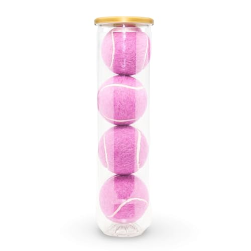 Price - Tubo de 4 pelotas de tenis pastel (morado)