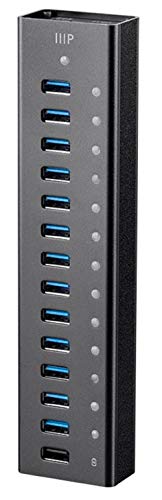 Monoprice 13-Port USB 3.0 Hub, 5Gbps, Heavy Duty Aluminum, Plug and Play with AC Adapter