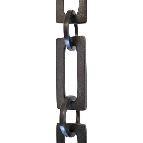 Image of RCH Hardware CH-12-OBB-3 Decorative Solid Brass Chain for Hanging Chandeliers and Pendant Lighting-Rectangular and Circular Design Unwelded Links (3 ft /1 Yard) (Oil Bronzed Black)
