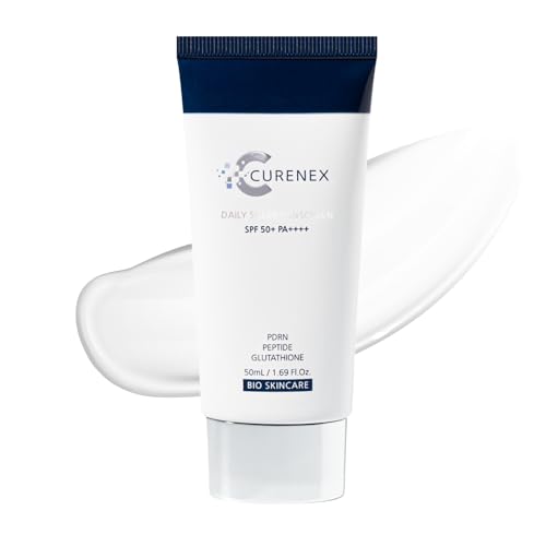 CURENEX Daily Sheer Sunscreen SPF50+ PA++++ provides comprehensive protection against UVA+UVB rays while revitalizing skin with PDRN and multi-peptide complex. (1.69 fl.oz.)