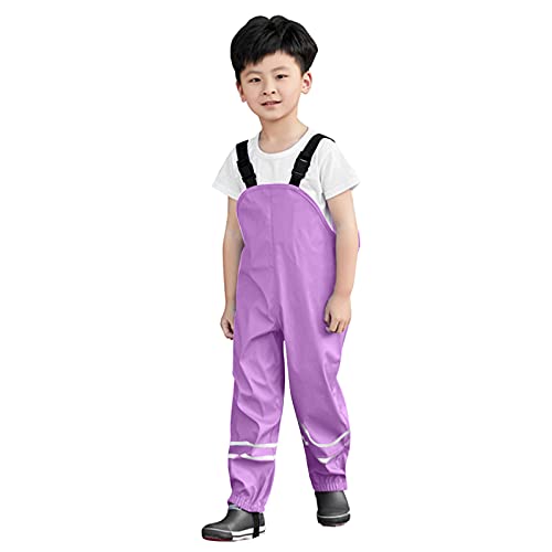 Toddler Rain Pants Suspender Reflective Trouser Kids Waterproof Jumpsuit Boys Girls Raincoat Proof Strap Overalls Pant2