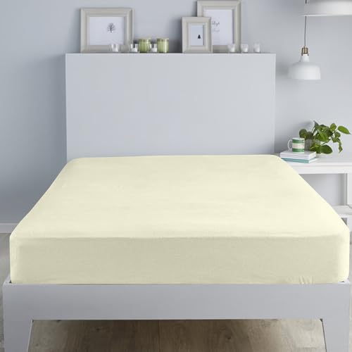 Cotton Comfort Bedding 100% Brushed Cotton Flannelette Fitted Sheet Small Double, Soft Warm Deep Fit Bed Sheet