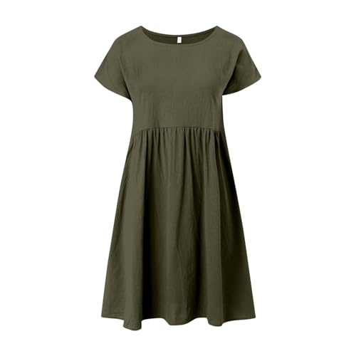 Robe en lin et coton de qualité supérieure coupe trapèze et finitions soignées