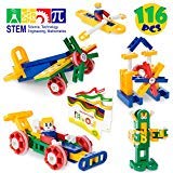 MagicJourney Building Blocks - Building Toys – Stem Learning Toys for Girls & Boys – Best Kids Gift Ages 4 5 6 7 8 9 10 Year-Old (Black)