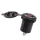 Duales USB-Digitalvoltmeter Wasserdichtes Dual-USB-Telefonladen 4,2-A-Ladeger?t LED-Digitalanzeige-Voltmeter mit 23,6-Zoll-Autoladeger?t(rot)