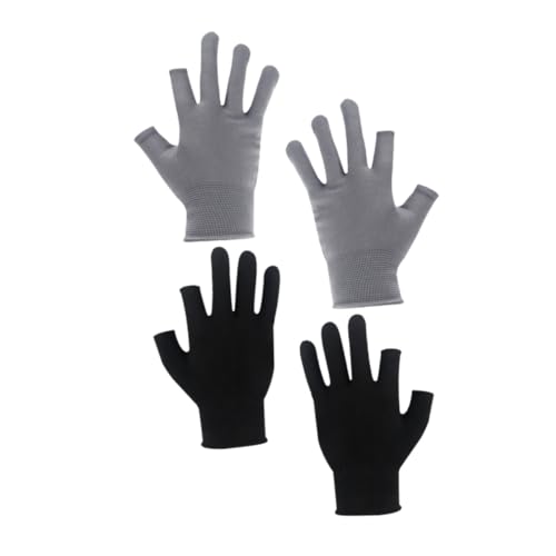 NUOLUX 2組 防滑耐磨グローブ 伸縮性バイク手袋 男女兼用 アウトドア作業用 サイクリング フィッシング 運転 ジョギング クライミング対応