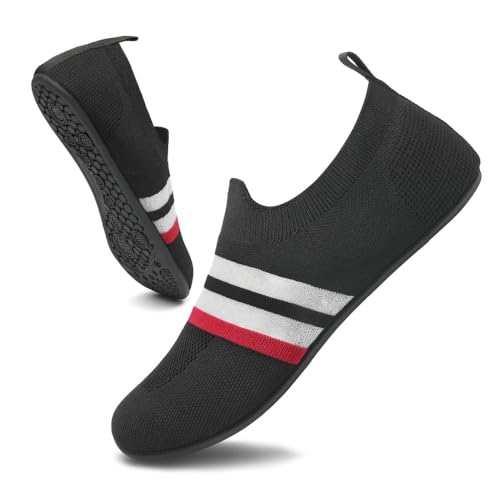 Sim Racing Shoes for Men Slip On Home Gaming Grip Sock Slippers Breathable Lightweight Comfort Wear Barefoot Driving Shoes Thin No-slip Sole for Pro Game Cockpits Petals Karting Gym Indoor Fitness (Black,10)