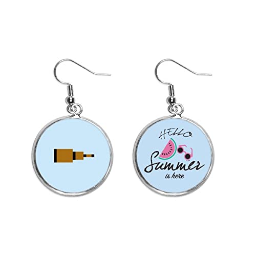 Pendientes de sandía pixel para el lóbulo ideales para looks frescos de verano