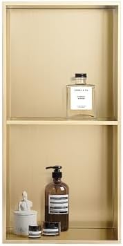 Stainless Steel Recessed Shower Niche - Double Shelf Alcove for Bathroom Storage & Shower Organization, Durable Wall-Inserted Design, Modern Upgrade for Home Decor