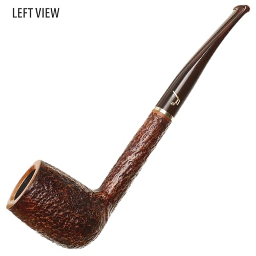 Savinelli Bing's Series Rusticated Finish - Long Stright Billiard Golf Inspired Briar Wood Pipe, Handmade in Italy, 6mm