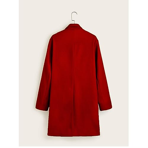 Men's Single Breasted Trench Coat Slim Fit Lapel Cardigan Coat Winter Warm Business Casual Long Jacket Overcoat4