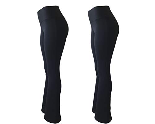 Kit 2 Flare Suplex Flanelado Grosso Cós Alto Leg Bailarina (PRETO-PRETO, P)