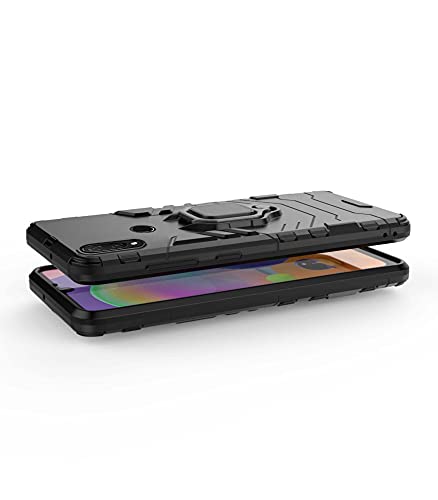 Image of Pikkme D5 Tough Armor Bumper Back Cover Case for Huawei Nova 3i |Ring Holder & Kickstand in-Built (Black)