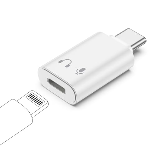 Lightning to USB C Adapter Audio for Headphones Lightning Female to USBC Male Earphone Converter for iPhone 17/16/15/Pro Max/Pro/Plus i Pad and other Type C devices Support Charging/Audio/Microphones