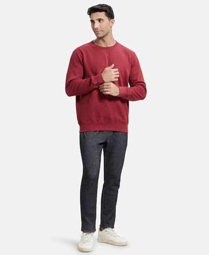 Image of Jockey US92 Men Super Combed Cotton Rich Fleece Sweatshirt with StayWarm Technology