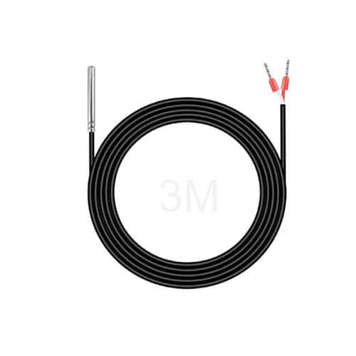 Produktbild von PT1000 Temperatursensor – 3 Stück, Wasserdicht IP68, Edelstahlfühler Mit PVC-Kabel, 3 M, Für Haushaltsgeräte, Kühlschrank, Heizung, Aquarien