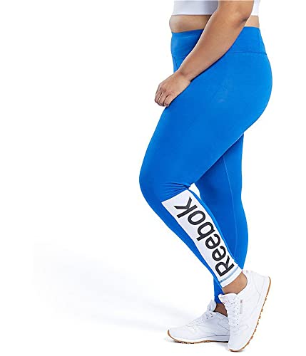 Reebok Womens Linear Logo Leggings Compression Athletic Pants, Blue, X-Large #TOP21