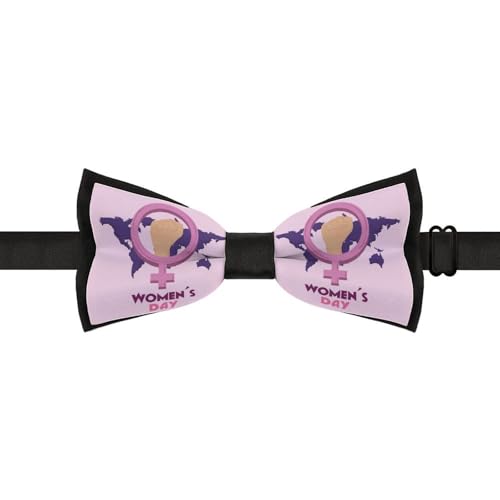 GoasNei International Women's Day 2023 Bow Tie for Men Adjustable Necktie Funny Tie Neck Ties for Weddings Party