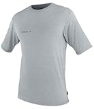 O'Neill Men’s Hybrid Short Sleeve Sun Shirt, UPF 50+ Sun Protection, Rash Prevention for Surfing and All Water Activities, Smoke, XX-Large