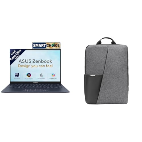 Image of ASUS Zenbook 14 (2026),Smartchoice,Intel Core Ultra 5 225H,16GB RAM,1TB SSD,OLED,Touchscreen,14 inch(35.5 cm),Win 11,M365 Basic(1Y), Office 24,Ponder Blue,1.28 Kg,Thin & Light Laptop + Laptop bag