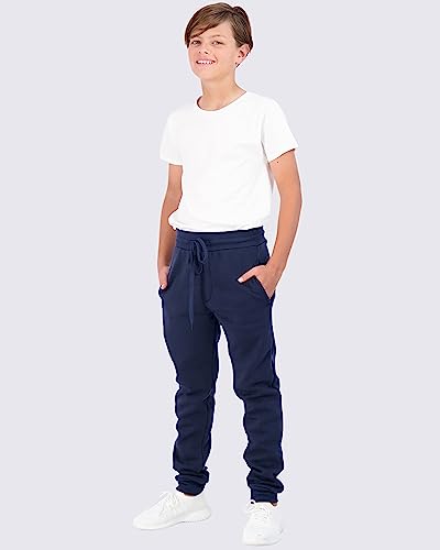3 Pack: Boys Girls Youth Teen Active Athletic Basic Soft Tech Sports Fleece Jogger Soccer Track Gym Running Slim Fit Tapered Sweatpants Casual French Terry Quick Dry Fit Pockets-Set 1,L(14/16) #TOP4