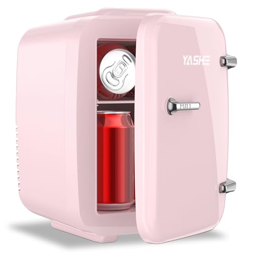 YASHE Mini Nevera, 4L Comética Pequeña Nevera para Dormitorio,